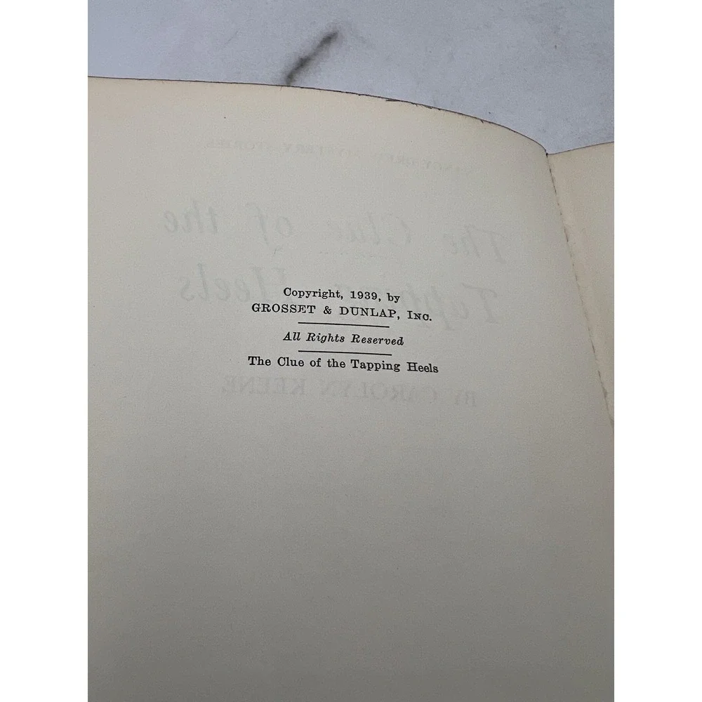 VTG Nancy Drew The Clue of the Tapping Heels Book 1939 Grosset Dunlap Hardcover